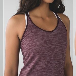 Lululemon what the sport tank heathered burgundy